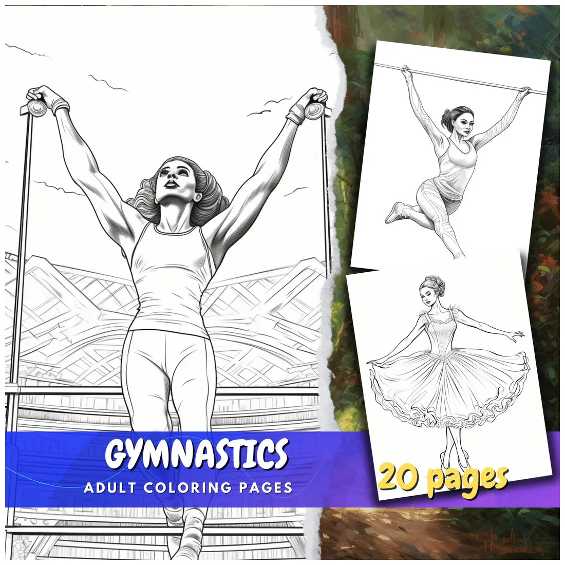 S and gymnastics coloring book for all ages etsy