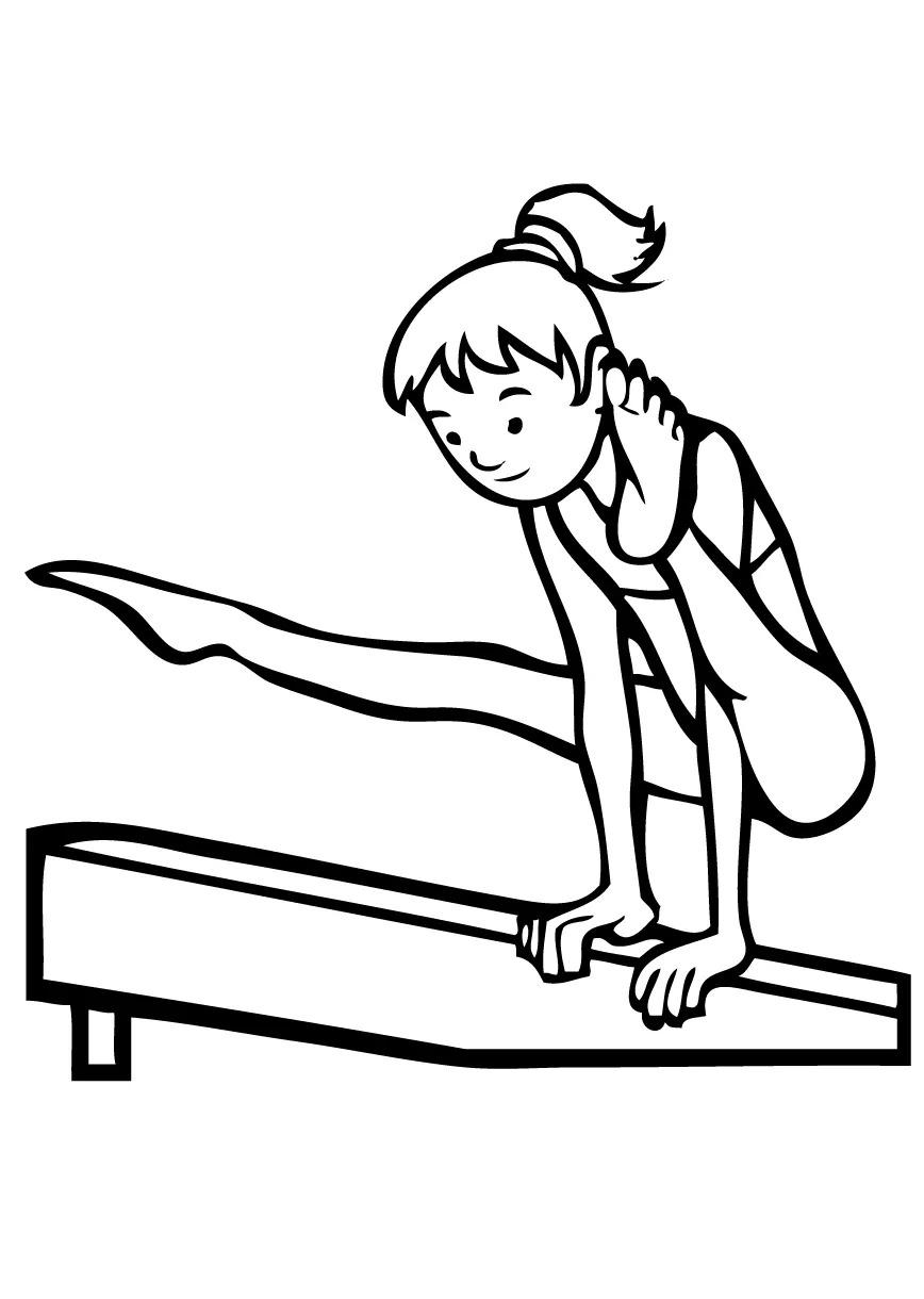 Free printable gymnastics coloring pages for kids