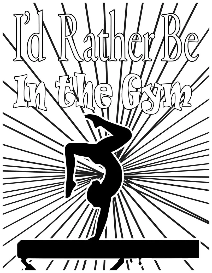 Gymnast Coloring Pages - Coloring Gymnastics Printable Library Clipart