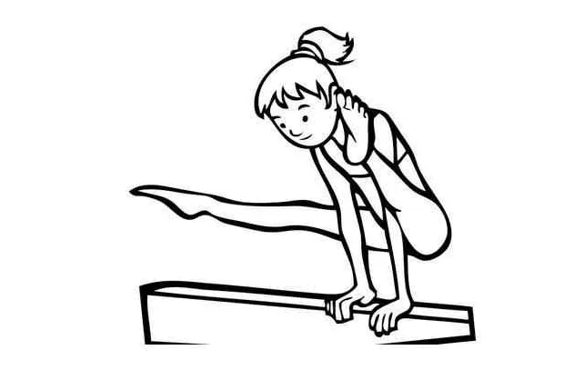 Gymnastics Girl On The Balance Beam Coloring Pages - Coloring Cool
