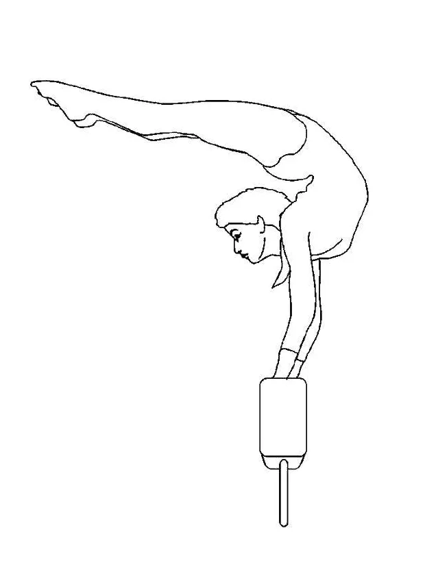 Online coloring pages Coloring page Gymnast on balance beam gymnastics