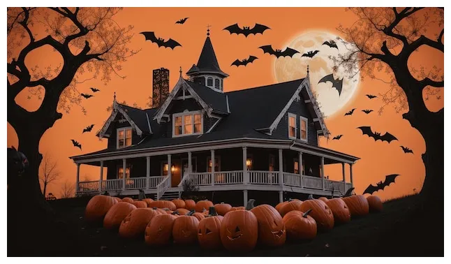 Premium Photo | Scary halloween horror house mansion