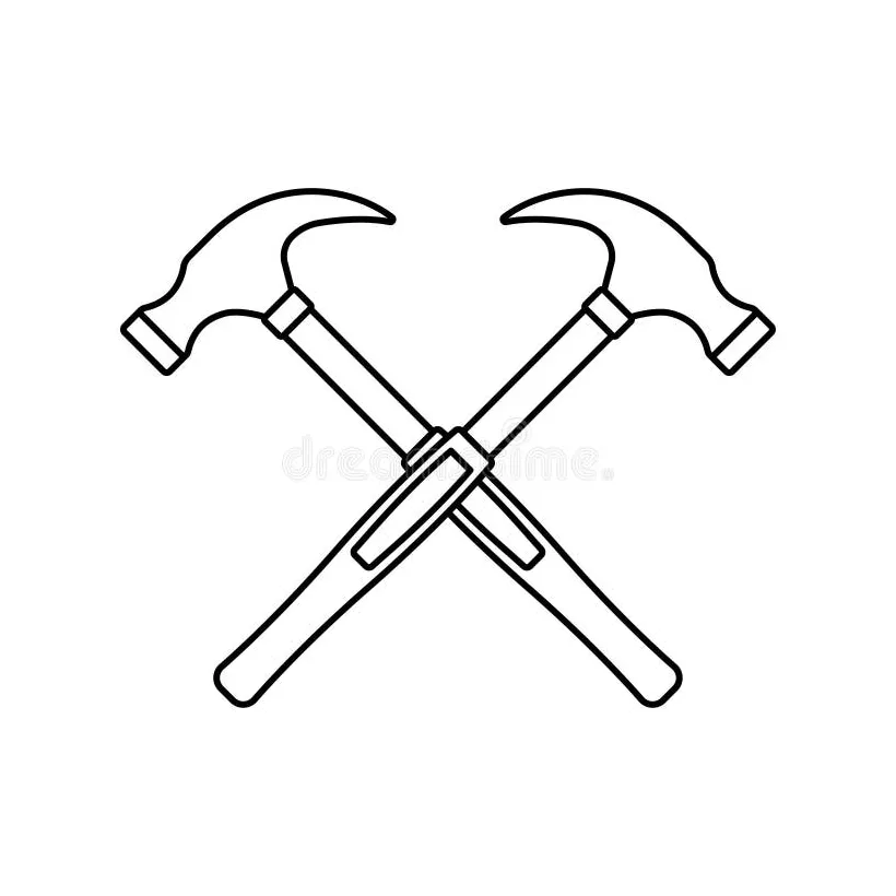 Coloring page with hammer for kids stock vector illustration of page