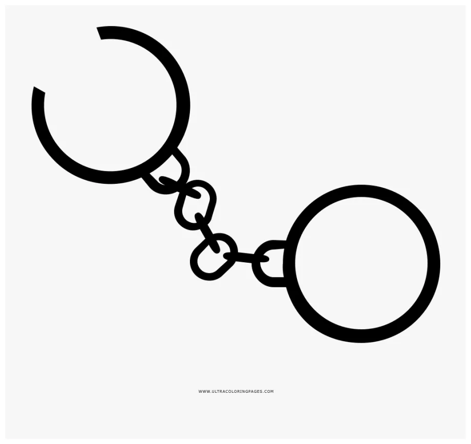 Handcuffs Coloring Page - Circle , Free Transparent Clipart - ClipartKey