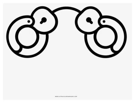 Handcuffs Coloring Page - Circle , Free Transparent Clipart - ClipartKey