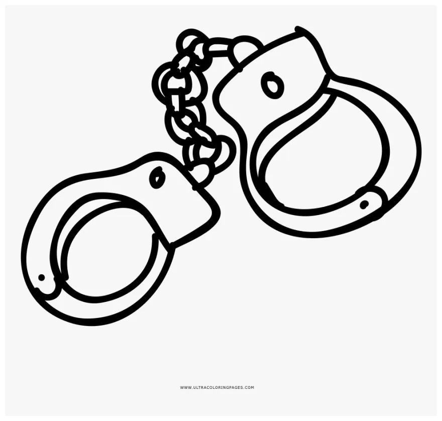 Handcuff Coloring Page - Handcuffs, HD Png Download , Transparent Png