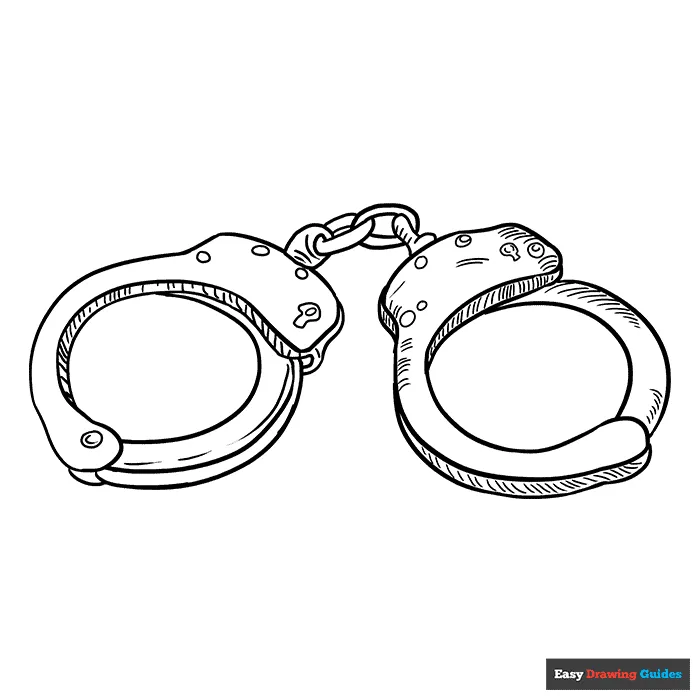 Handcuffs Coloring Page | Easy Drawing Guides