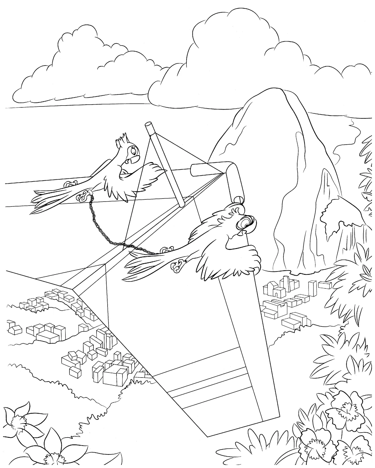 Coloring page hang-glider printable coloring page