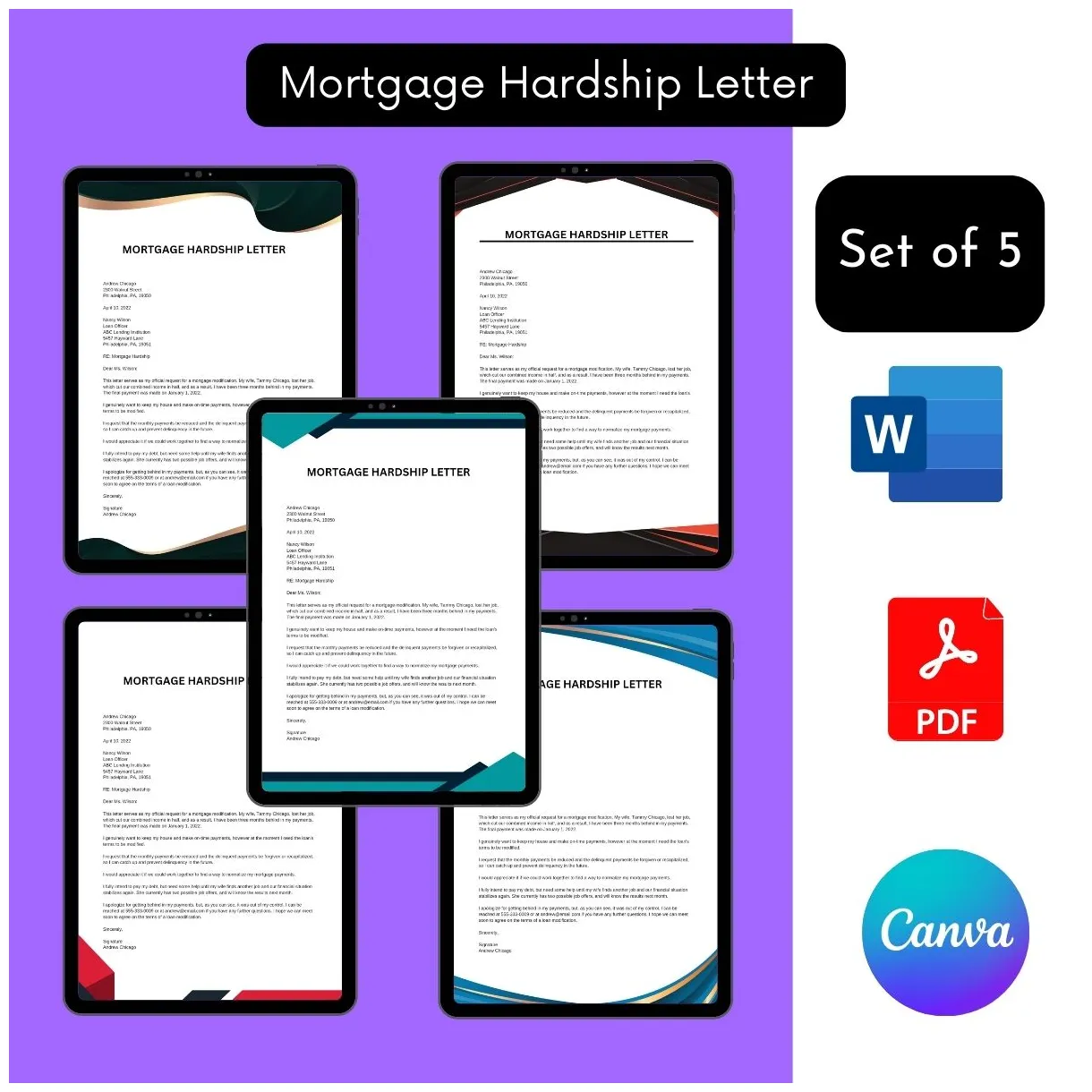 Mortgage hardship letter template editable word format
