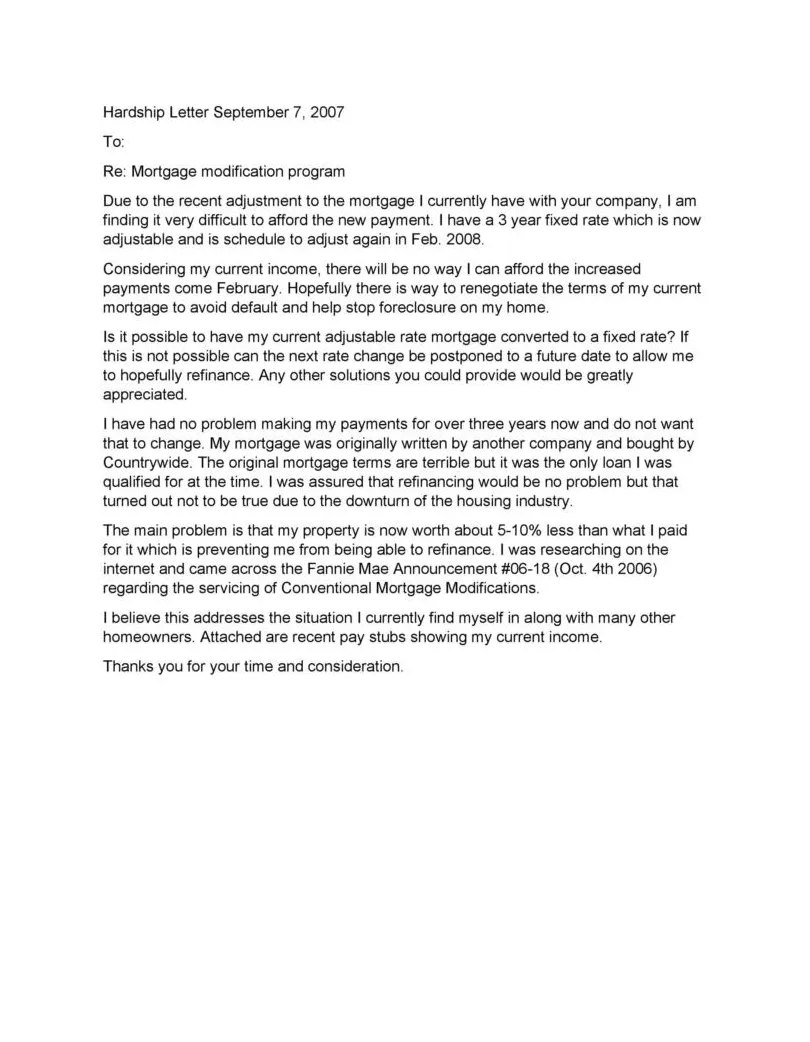 35 simple hardship letters financial, for mortgage, for immigration