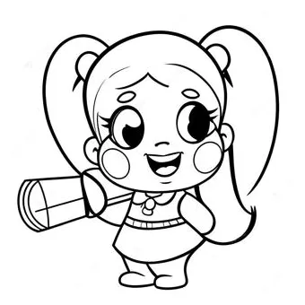 Cute harley quinn with a mallet coloring page 58504-46274