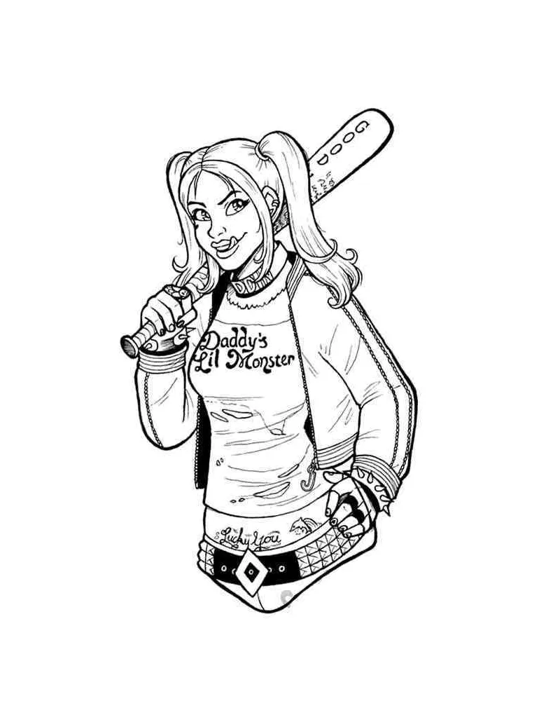 Harley quinn coloring pages