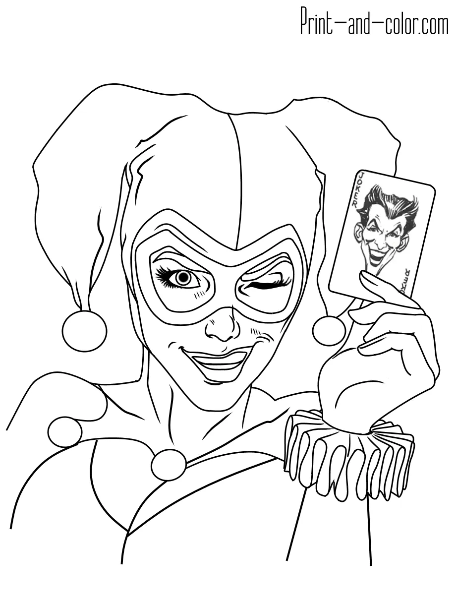 Harley quinn coloring pages print and color