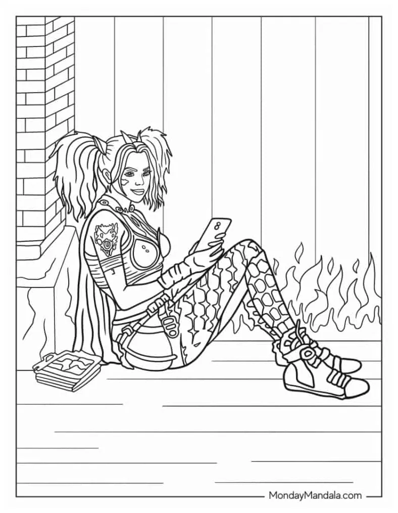 20 harley quinn coloring pages free pdf printables