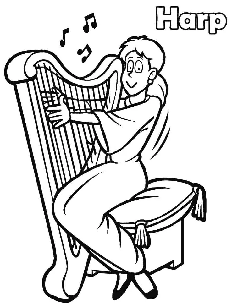 Playing harp