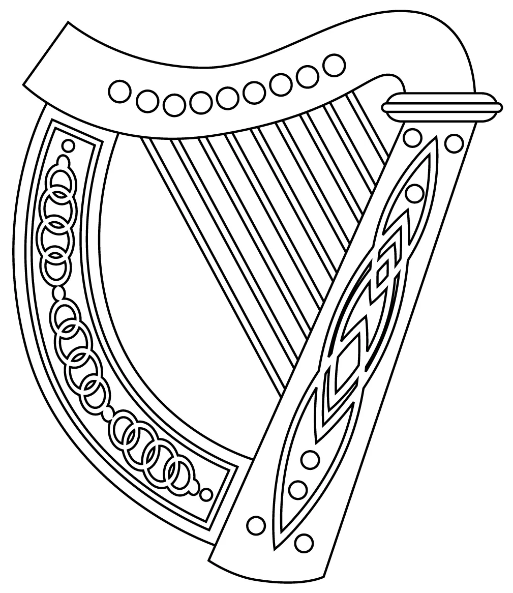 Celtic Harp coloring page - ColouringPages