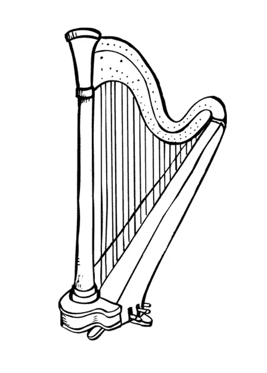 Coloring page harp free printables img 9584