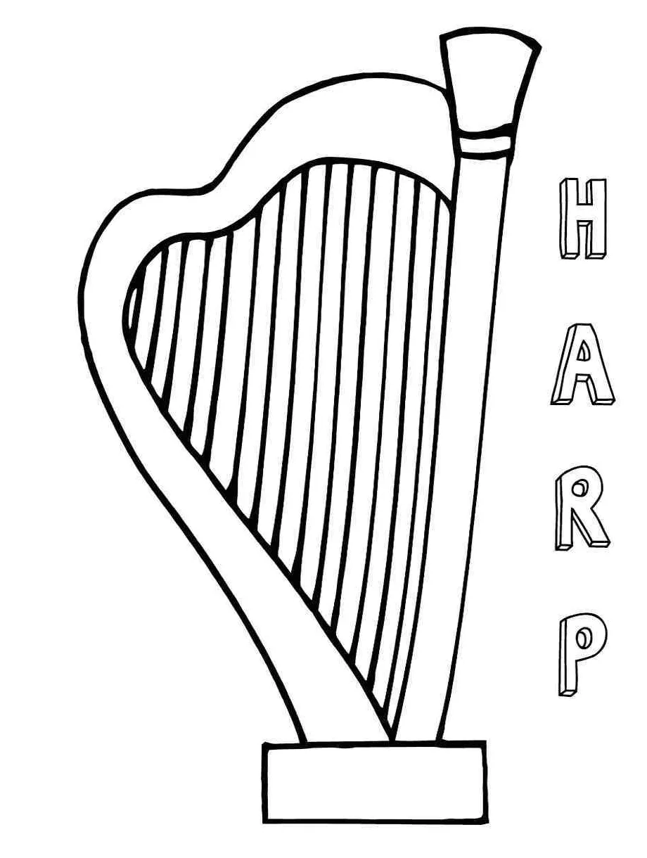 Harp coloring pages