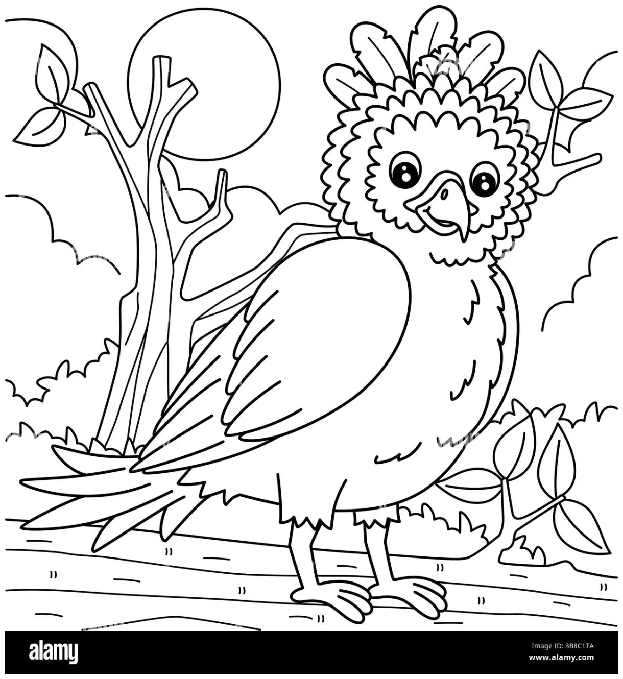 Bird harpy eagle coloring page for kids stock vector & art alamy printable coloring page