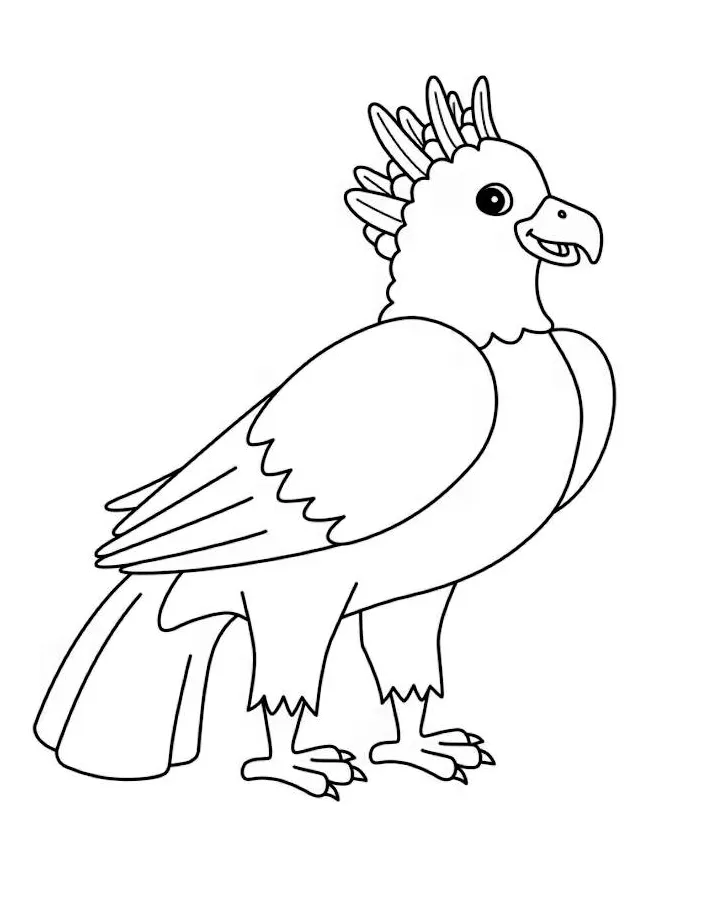 Harpy eagle coloring page free printable pdf