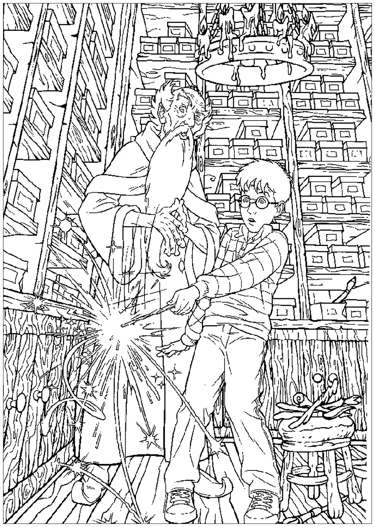 Harry potter at ollivander's, the wand-maker on chemin de traverse