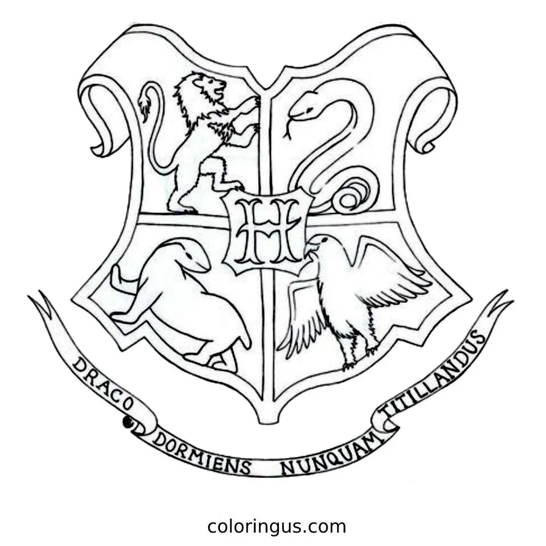 Harry potter hogwarts crest coloring sheets coloring pages