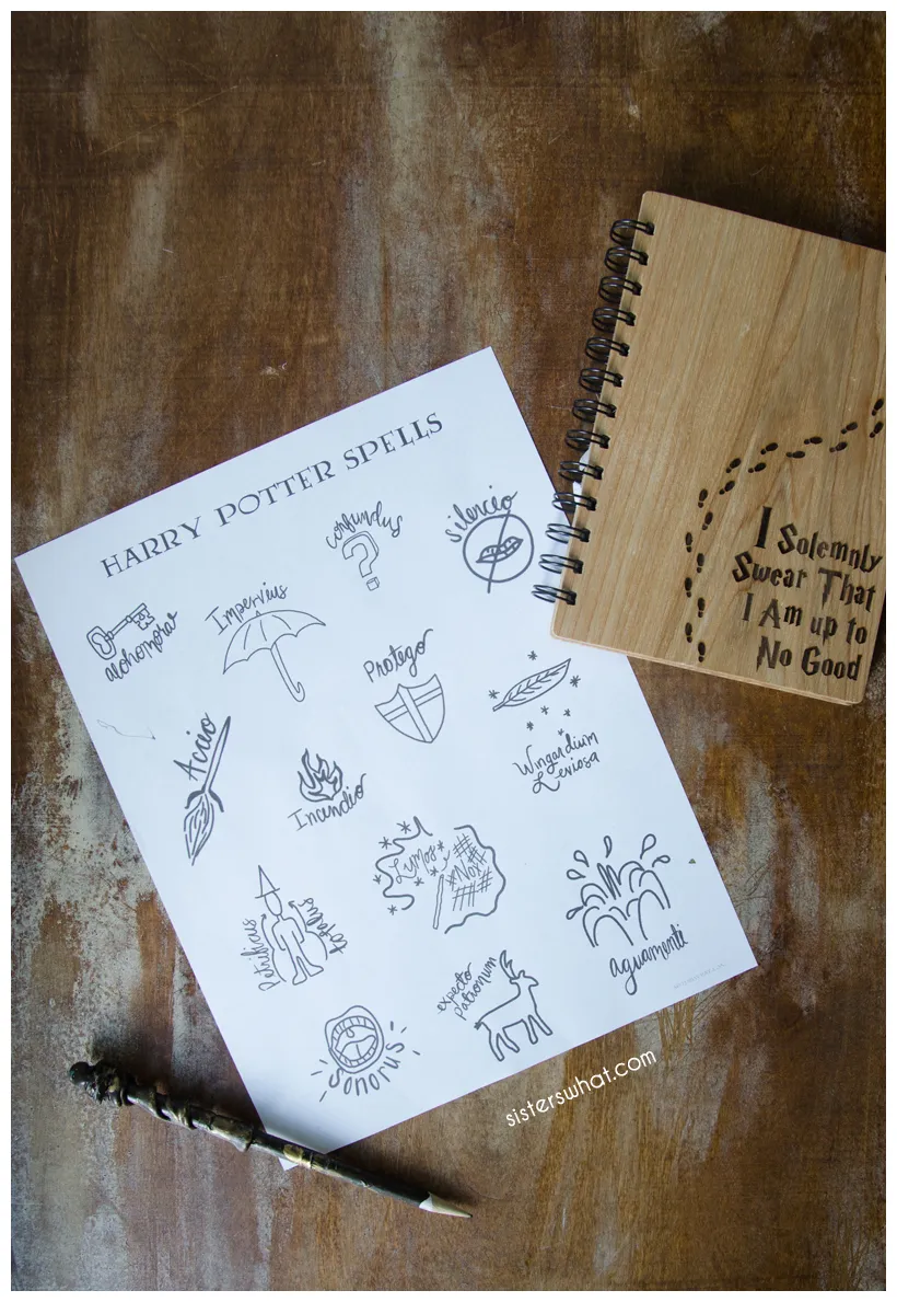 Harry potter printable spells sisters, what!