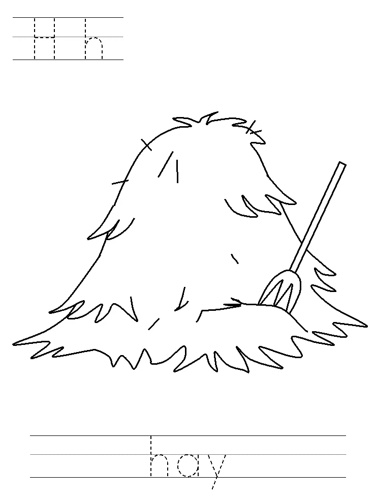 Hay bale coloring page