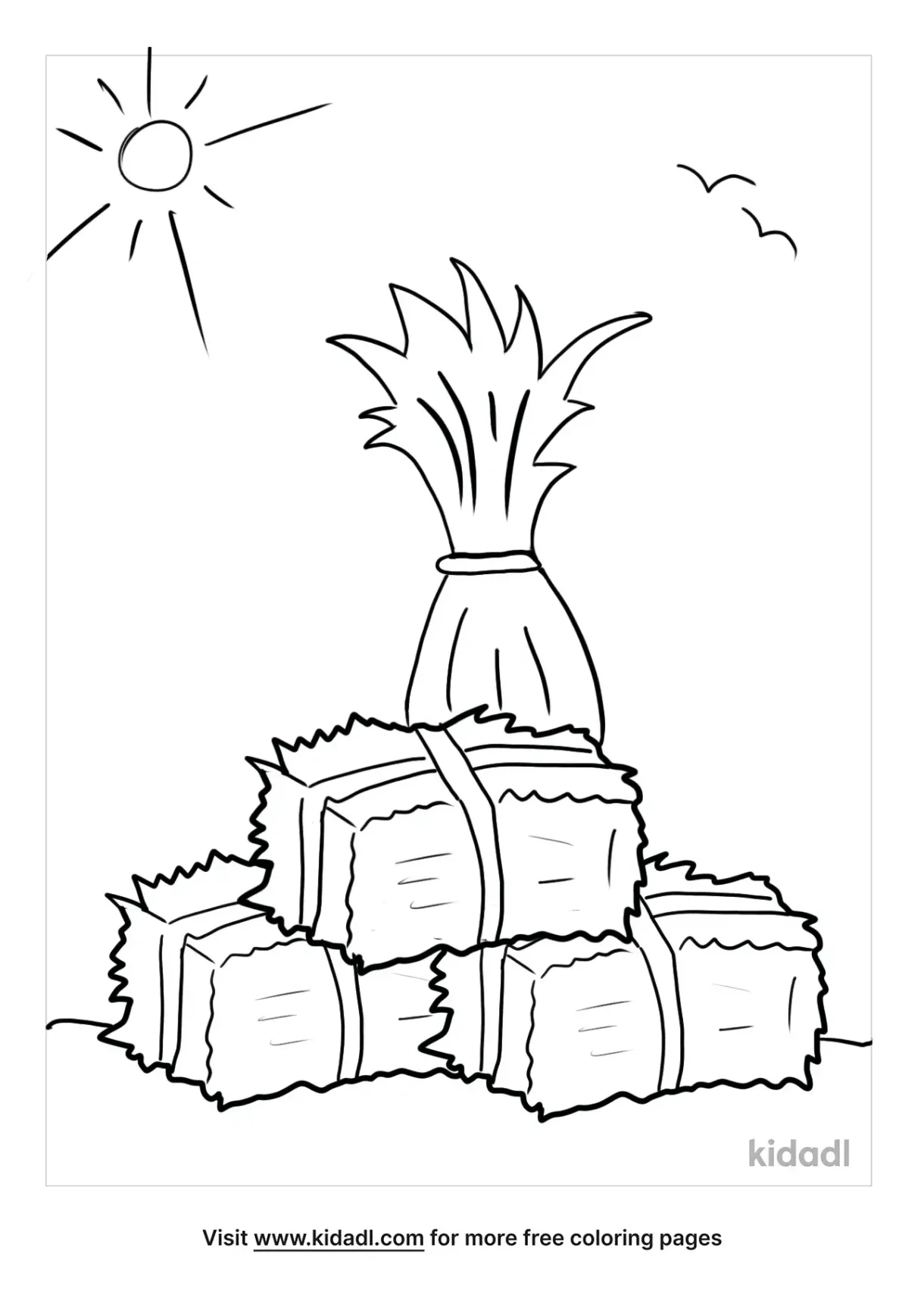 Free Hay Bale Coloring Page | Coloring Page Printables | Kidadl