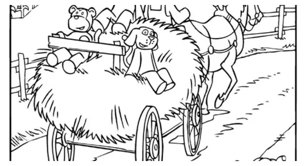 Hayride coloring sheet coloring pages