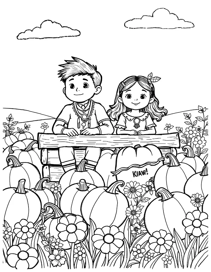 Hayride coloring page