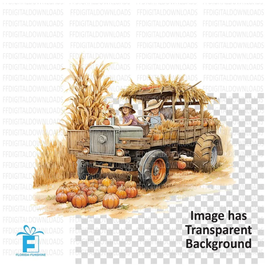Hayride clipart hayride png watercolor hayride hayrack ride etsy