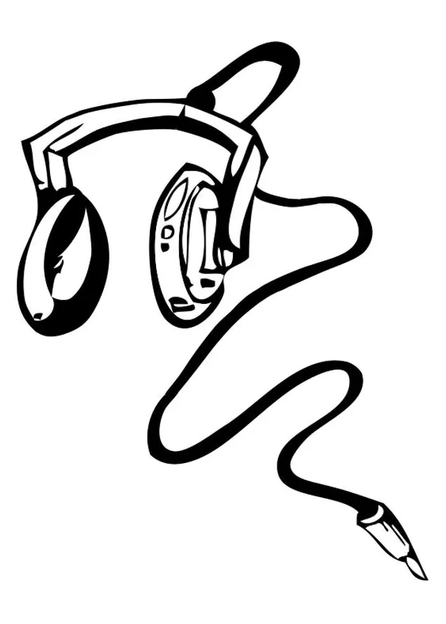 Coloring page headphones free printables img 28326