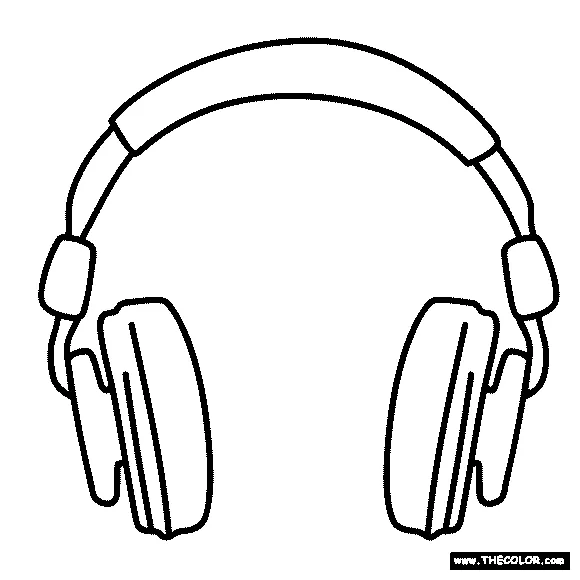 Headphones coloring page