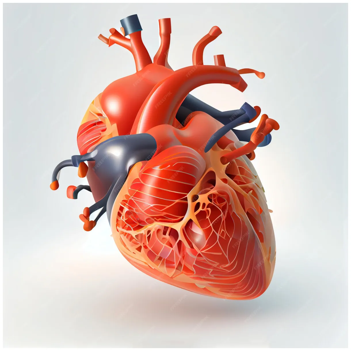 Human anatomy heart 3d printable coloring page