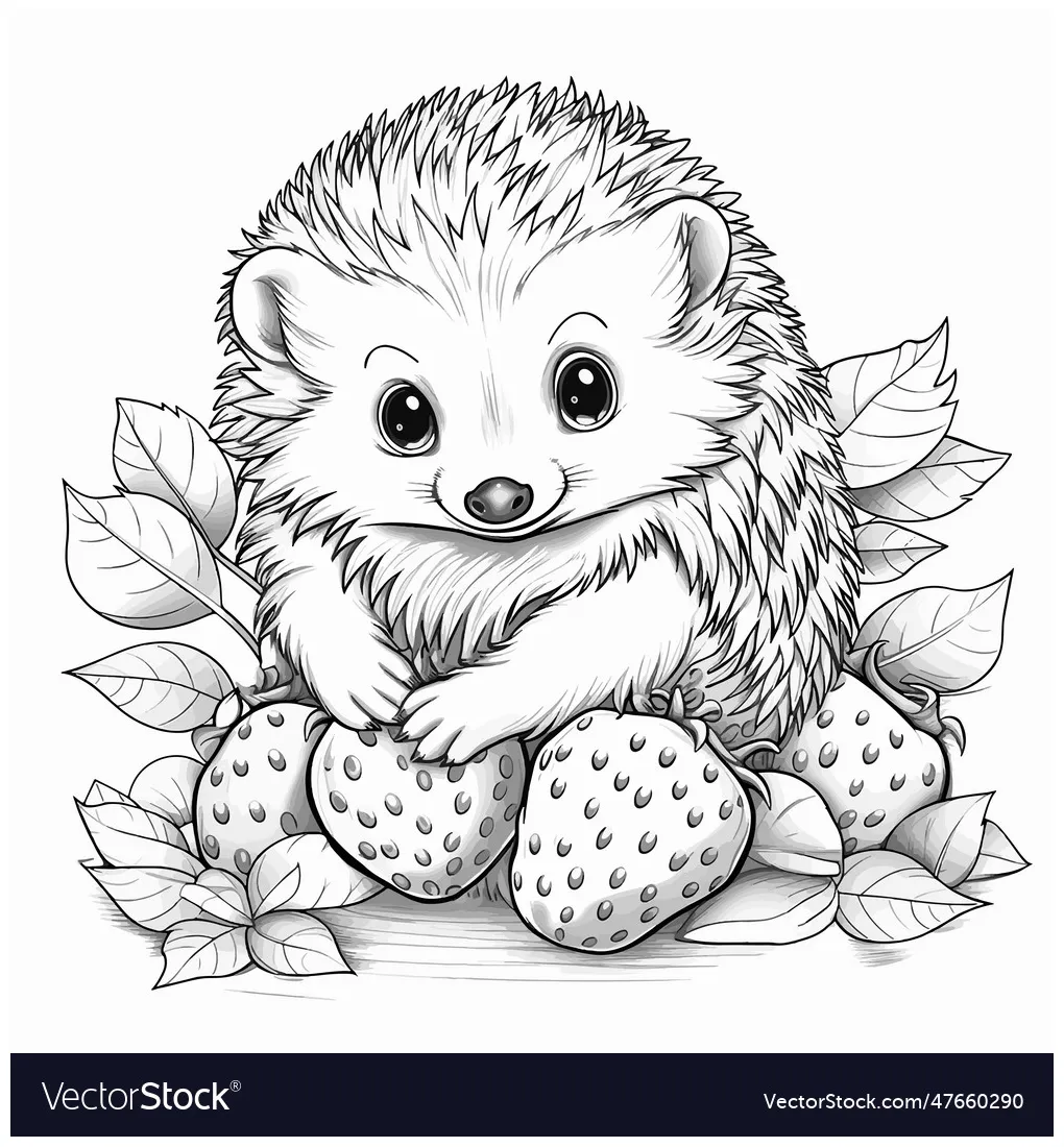 Coloring page of a hedgehog