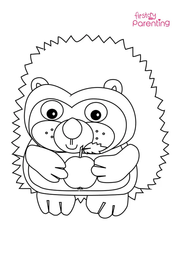 Hedgehog spines drawing coloring page for kids firstcry parenting