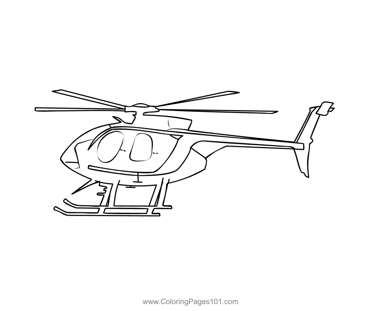 Utility Helicopter Coloring Page for Kids - Free Helicopters Printable