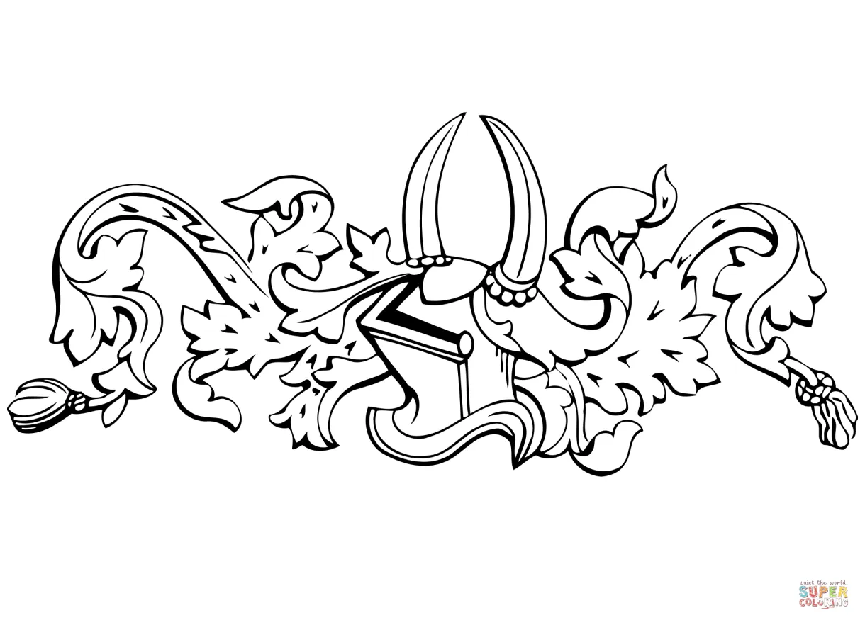 Vintage helmetbased design coloring page free printable coloring pages
