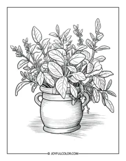 Free printable herb garden coloring pages download & enjoy!