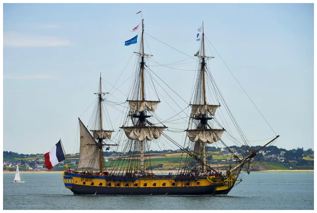 L'histoire de l'hermione mer & océan printable coloring page