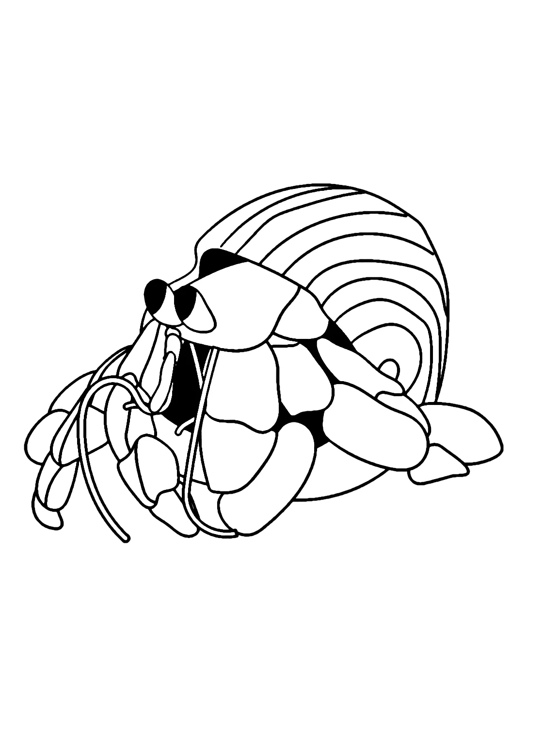 Hermit crab underwater coloring page free printable coloring pages