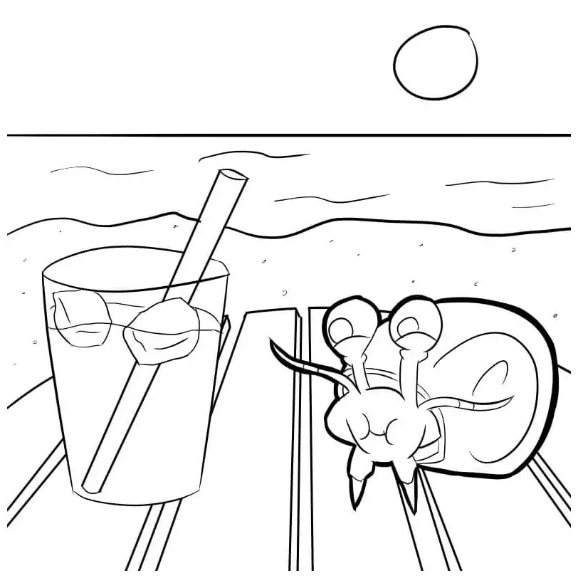 Hermit crab coloring page