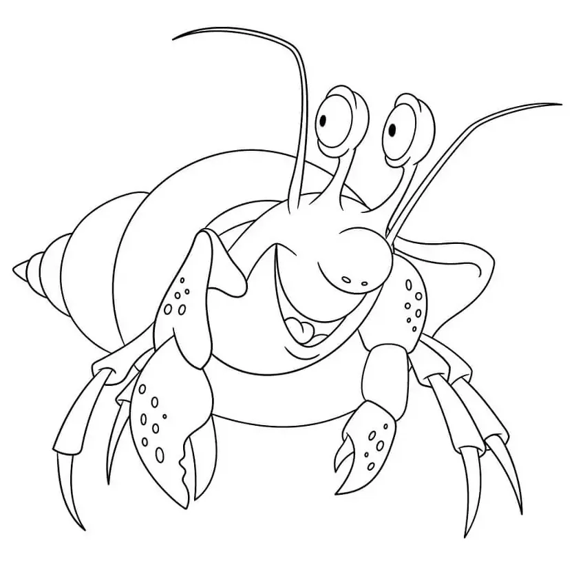 Hermit crab coloring page