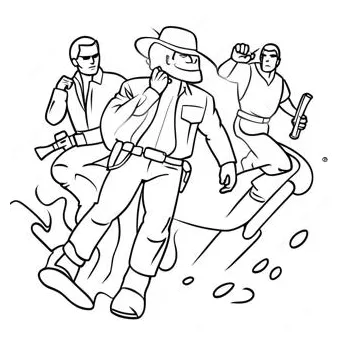 Adventurous Action Heroes Coloring Page (38624-30547)