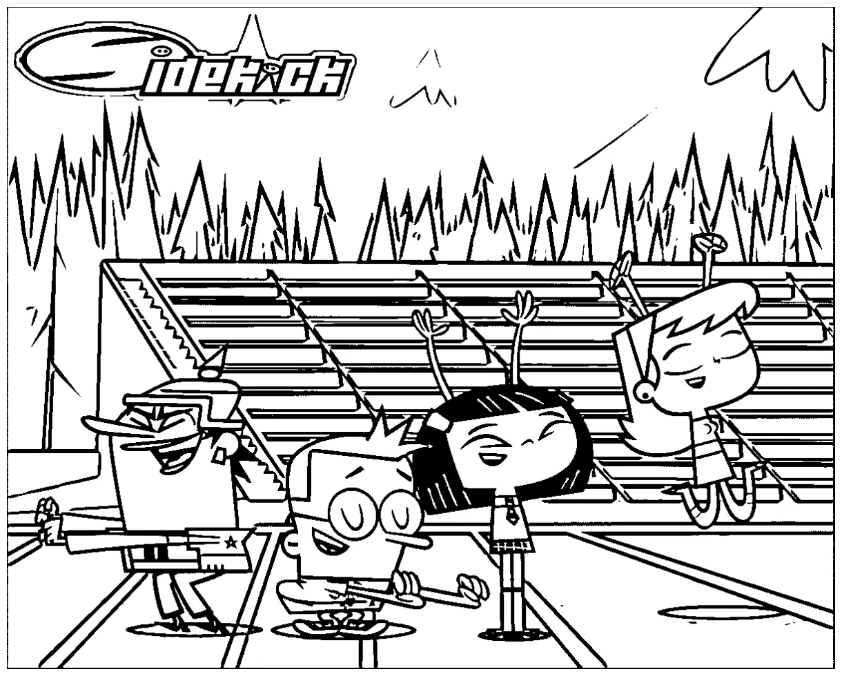 Sidekick touc own cartoon network coloring page wecoloringpage