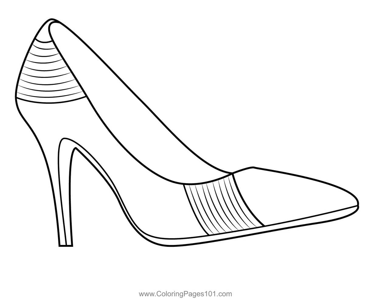 High heeled shoe coloring page for kids free high heels printable