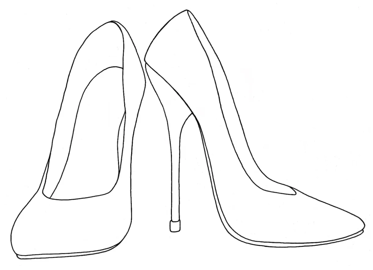 High heel shoe coloring page