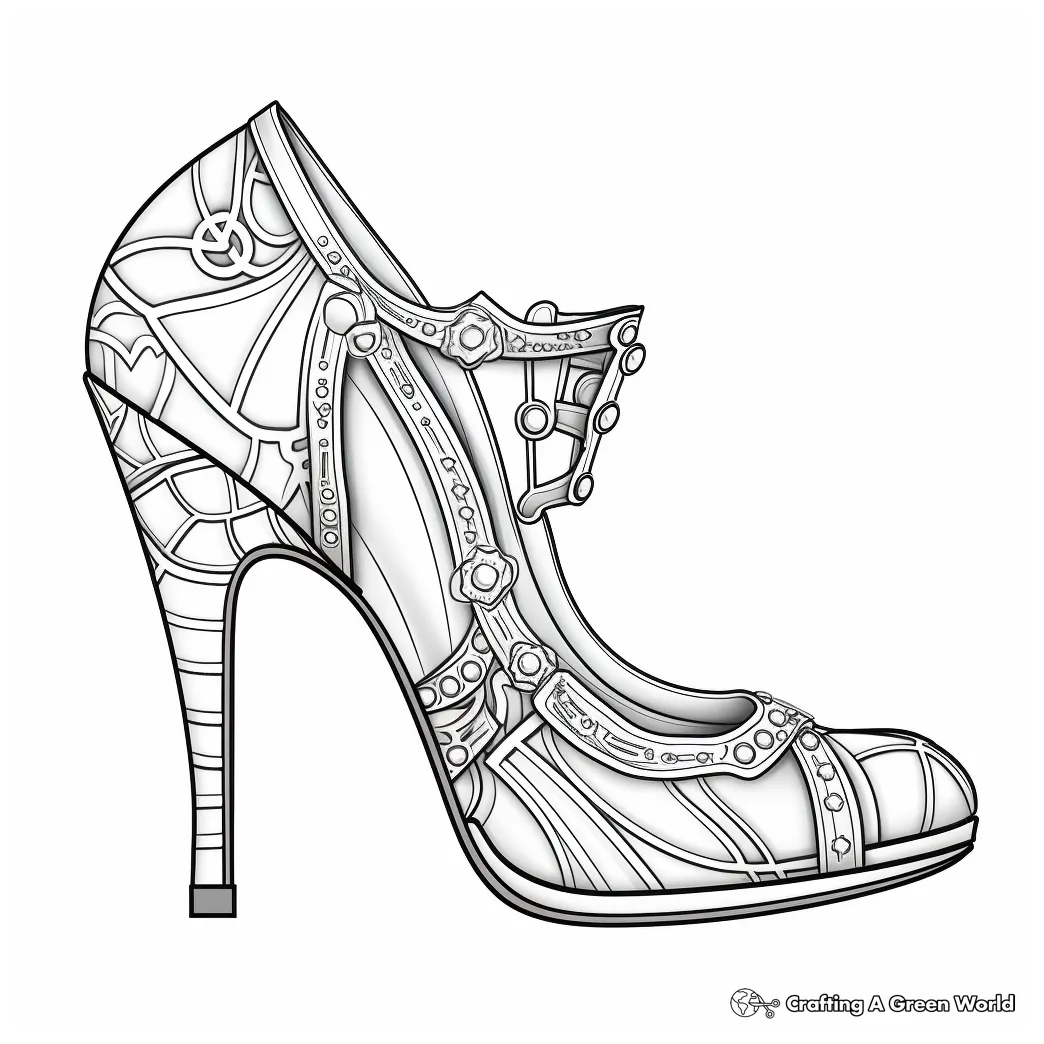 Elegant women high heel shoe icon outline
