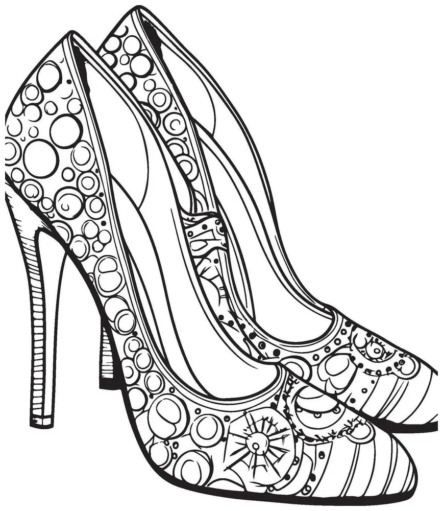 Elegant women high heel shoe icon outline